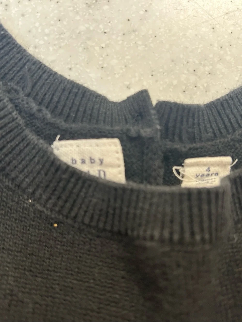 Baby Gap Black Ruffle Sweater Dress Long Sleeve Girls Size 4T